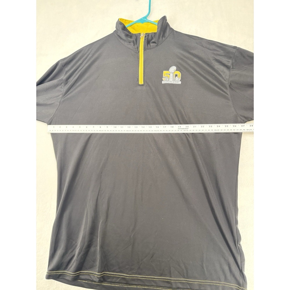 Majestic Super Bowl 50 NFL Long Sleeve Quarter Zip Pullover Shirt Men's 2XLT - Picture 9 of 14